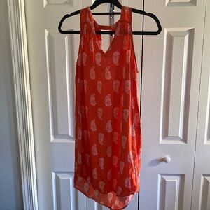 Coral printed pepper paisley dress